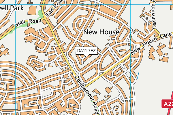 DA11 7EZ map - OS VectorMap District (Ordnance Survey)