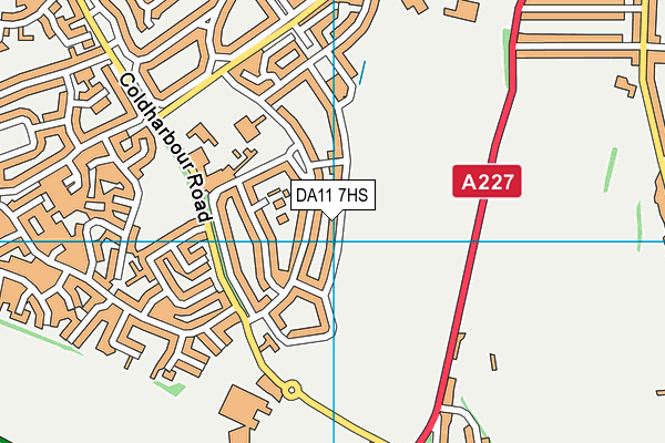 DA11 7HS map - OS VectorMap District (Ordnance Survey)