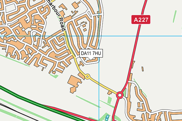 DA11 7HU map - OS VectorMap District (Ordnance Survey)
