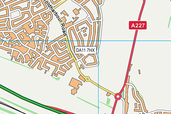 DA11 7HX map - OS VectorMap District (Ordnance Survey)