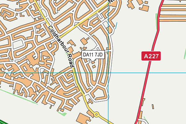 DA11 7JD map - OS VectorMap District (Ordnance Survey)