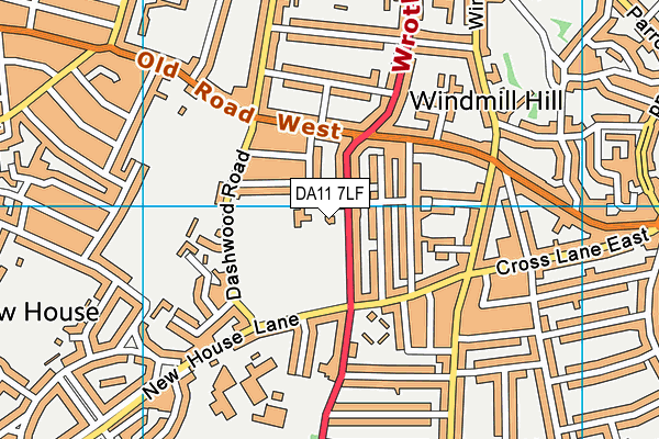 DA11 7LF map - OS VectorMap District (Ordnance Survey)