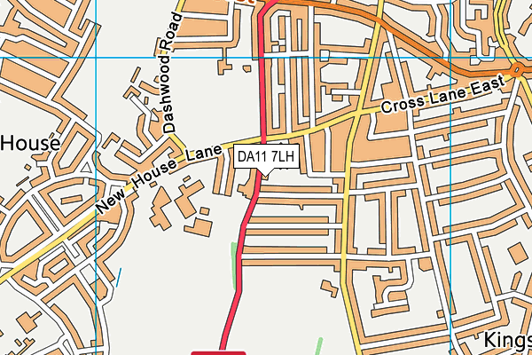 DA11 7LH map - OS VectorMap District (Ordnance Survey)
