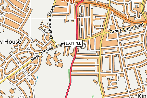 DA11 7LL map - OS VectorMap District (Ordnance Survey)