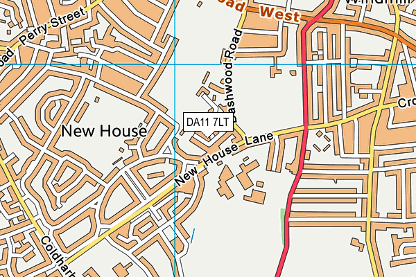 DA11 7LT map - OS VectorMap District (Ordnance Survey)