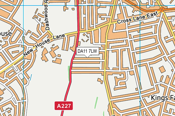 DA11 7LW map - OS VectorMap District (Ordnance Survey)