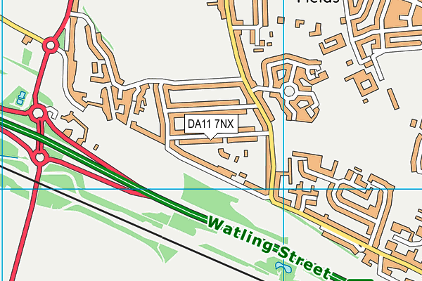 DA11 7NX map - OS VectorMap District (Ordnance Survey)