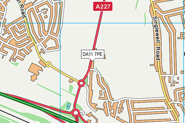 DA11 7PE map - OS VectorMap District (Ordnance Survey)