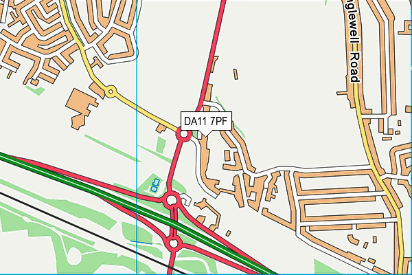 DA11 7PF map - OS VectorMap District (Ordnance Survey)