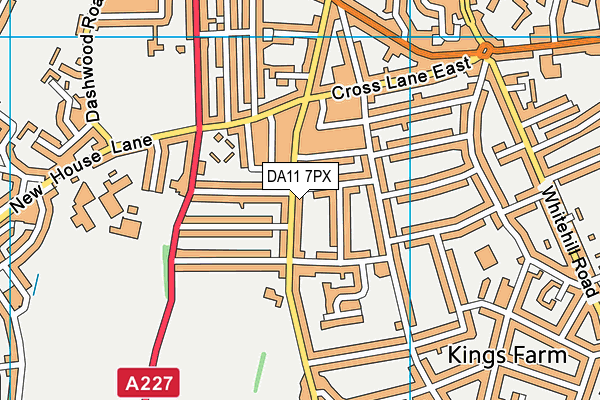DA11 7PX map - OS VectorMap District (Ordnance Survey)