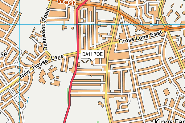 DA11 7QE map - OS VectorMap District (Ordnance Survey)