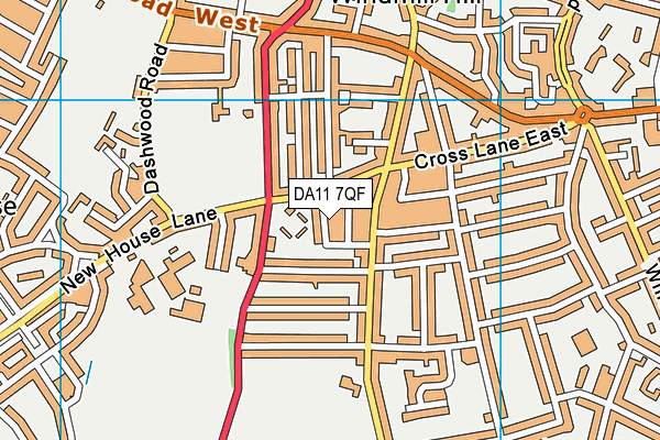 DA11 7QF map - OS VectorMap District (Ordnance Survey)