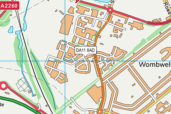 DA11 8AD map - OS VectorMap District (Ordnance Survey)