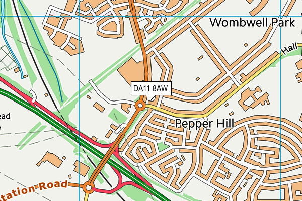 DA11 8AW map - OS VectorMap District (Ordnance Survey)