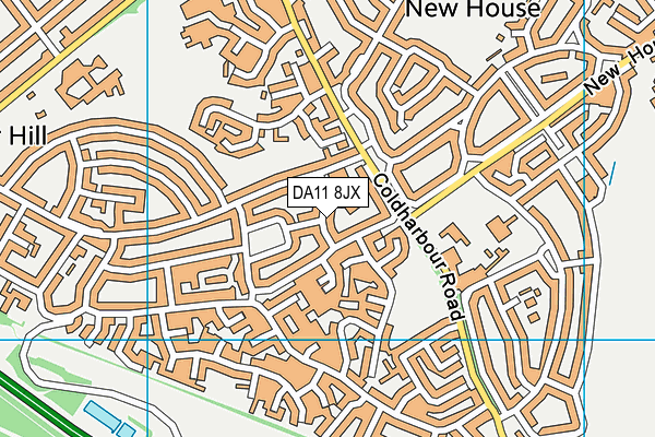 DA11 8JX map - OS VectorMap District (Ordnance Survey)