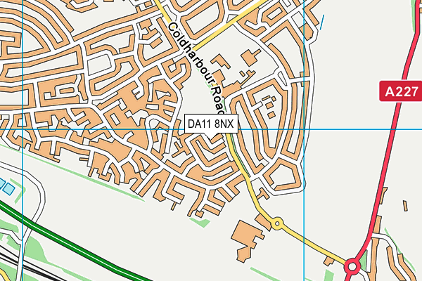 DA11 8NX map - OS VectorMap District (Ordnance Survey)