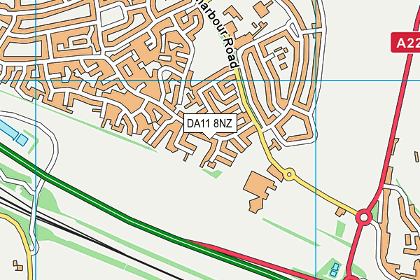 DA11 8NZ map - OS VectorMap District (Ordnance Survey)