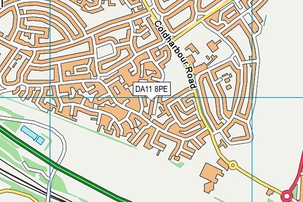 DA11 8PE map - OS VectorMap District (Ordnance Survey)