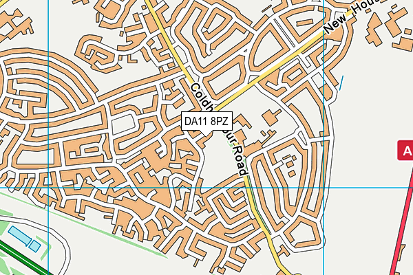 DA11 8PZ map - OS VectorMap District (Ordnance Survey)