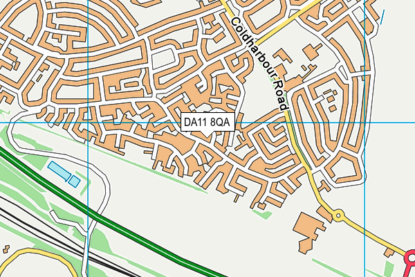 DA11 8QA map - OS VectorMap District (Ordnance Survey)