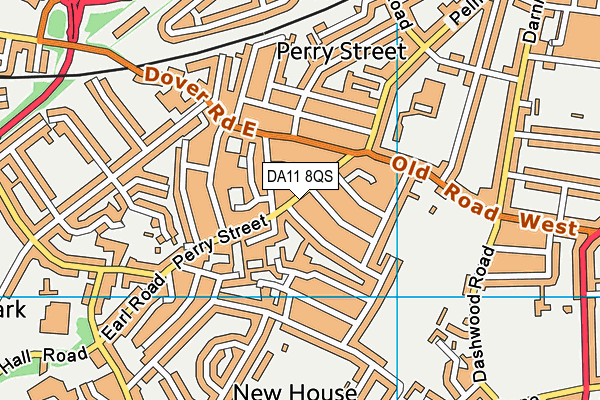 DA11 8QS map - OS VectorMap District (Ordnance Survey)