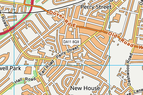 DA11 8QX map - OS VectorMap District (Ordnance Survey)