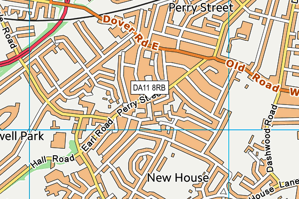 DA11 8RB map - OS VectorMap District (Ordnance Survey)