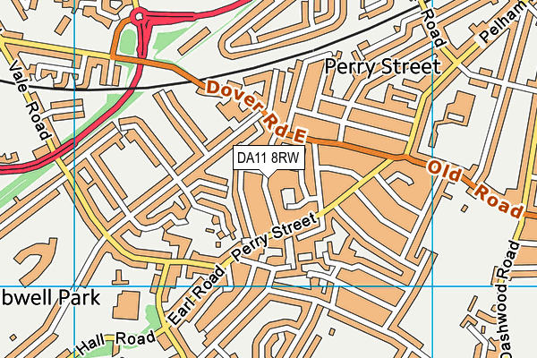 DA11 8RW map - OS VectorMap District (Ordnance Survey)