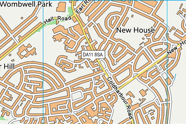 DA11 8SA map - OS VectorMap District (Ordnance Survey)