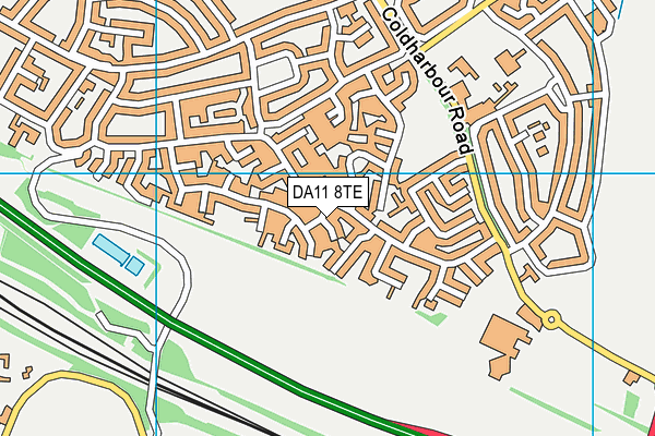 DA11 8TE map - OS VectorMap District (Ordnance Survey)