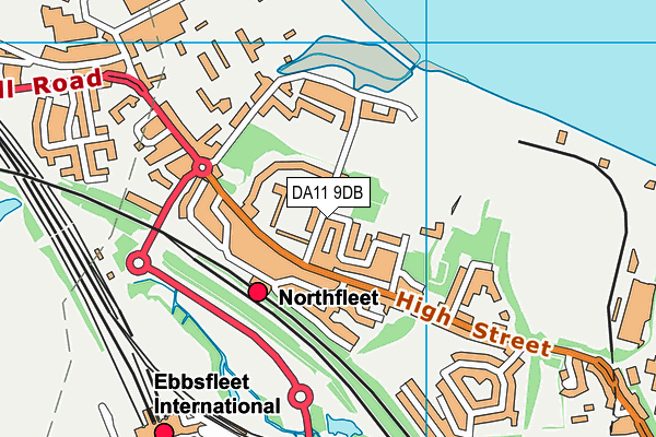DA11 9DB map - OS VectorMap District (Ordnance Survey)