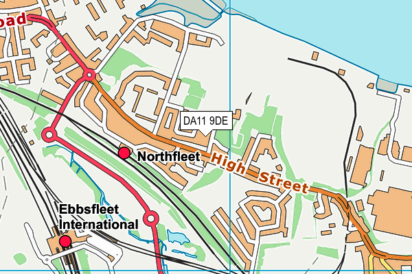 DA11 9DE map - OS VectorMap District (Ordnance Survey)