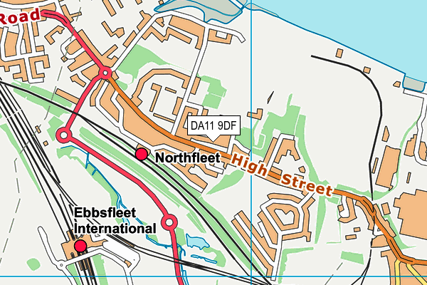 DA11 9DF map - OS VectorMap District (Ordnance Survey)
