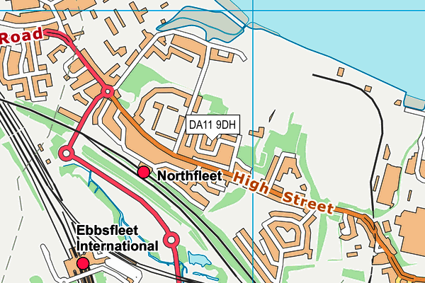 DA11 9DH map - OS VectorMap District (Ordnance Survey)