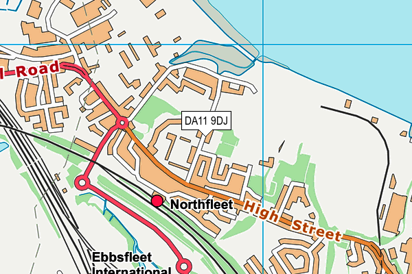 DA11 9DJ map - OS VectorMap District (Ordnance Survey)