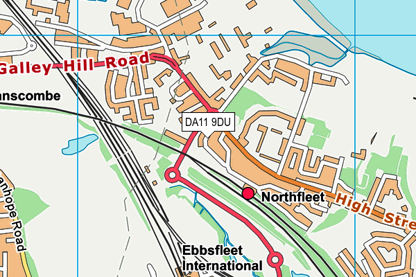 DA11 9DU map - OS VectorMap District (Ordnance Survey)