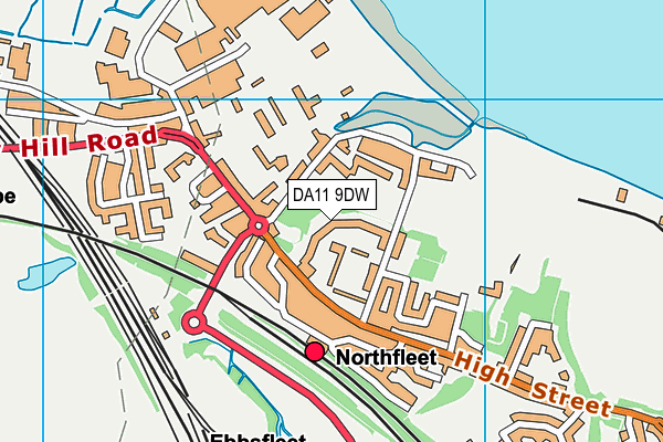 DA11 9DW map - OS VectorMap District (Ordnance Survey)