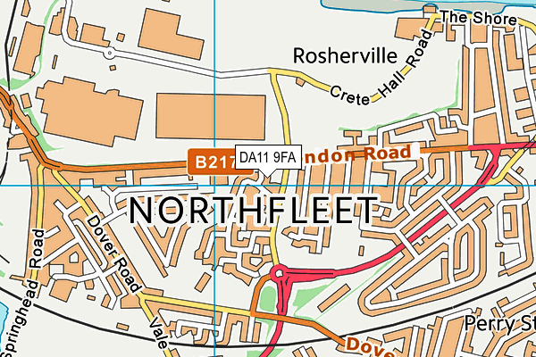 DA11 9FA map - OS VectorMap District (Ordnance Survey)