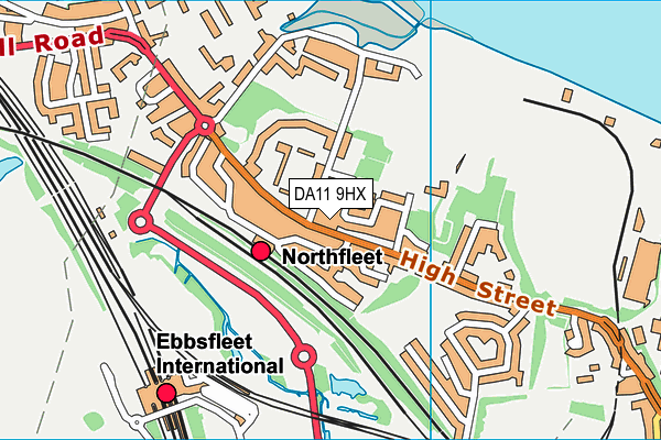 DA11 9HX map - OS VectorMap District (Ordnance Survey)