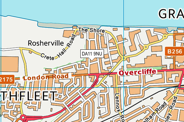 DA11 9NU map - OS VectorMap District (Ordnance Survey)