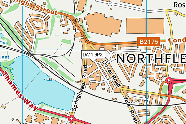 DA11 9PX map - OS VectorMap District (Ordnance Survey)