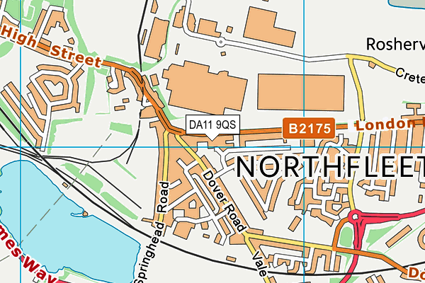 DA11 9QS map - OS VectorMap District (Ordnance Survey)