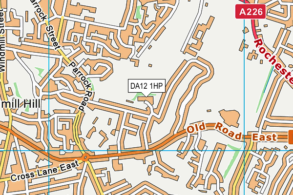 DA12 1HP map - OS VectorMap District (Ordnance Survey)