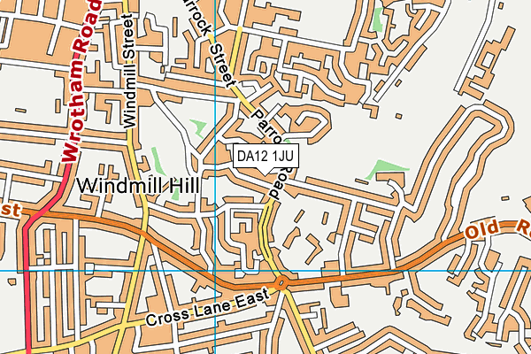 DA12 1JU map - OS VectorMap District (Ordnance Survey)