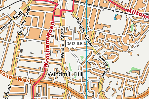 Windmill Gardens map (DA12 1LB) - OS VectorMap District (Ordnance Survey)