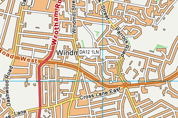 DA12 1LN map - OS VectorMap District (Ordnance Survey)