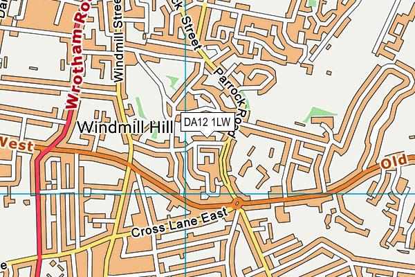 DA12 1LW map - OS VectorMap District (Ordnance Survey)