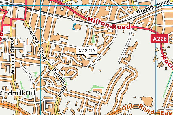 DA12 1LY map - OS VectorMap District (Ordnance Survey)