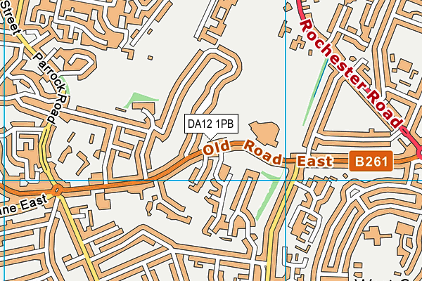 DA12 1PB map - OS VectorMap District (Ordnance Survey)