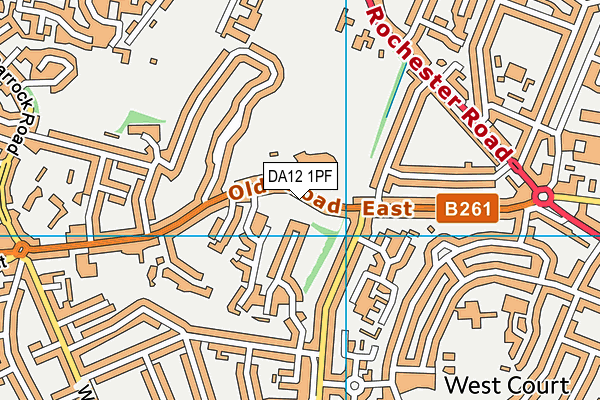 DA12 1PF map - OS VectorMap District (Ordnance Survey)